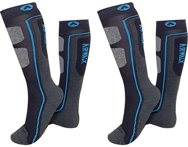 cozysocks 남자 여자 아동 스노우보드 스키양말 2켤레 세트, 블루, 2개