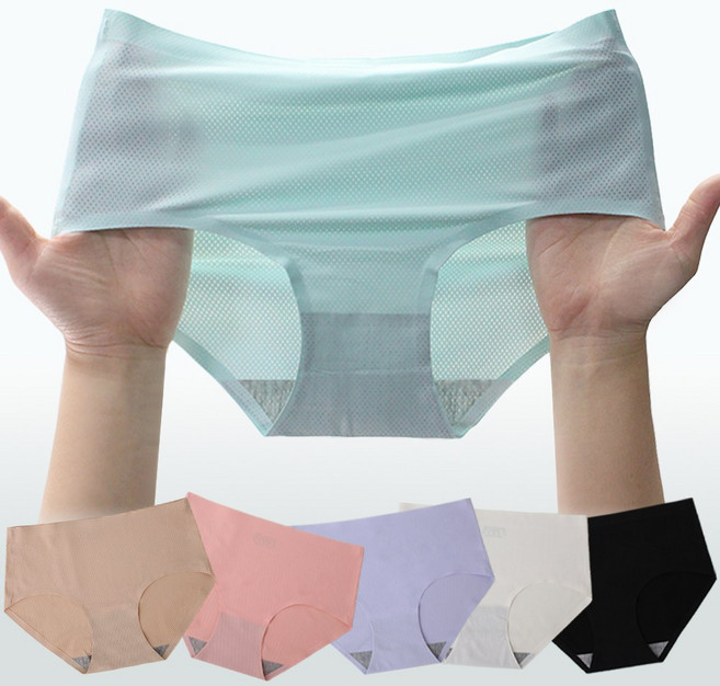 이너피아 노라인 여성팬티 무봉제 여자 쿨 메쉬 삼각 심리스 팬티 6매세트