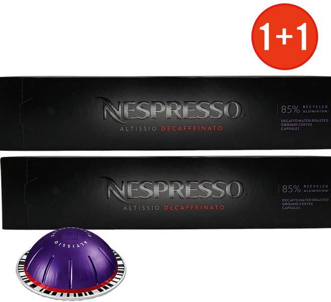 네스프레소 버츄오 에스프레소 알티시오 디카페나토 디카페인 캡슐커피, 6.4g, 6.4g, 2개, 10개입