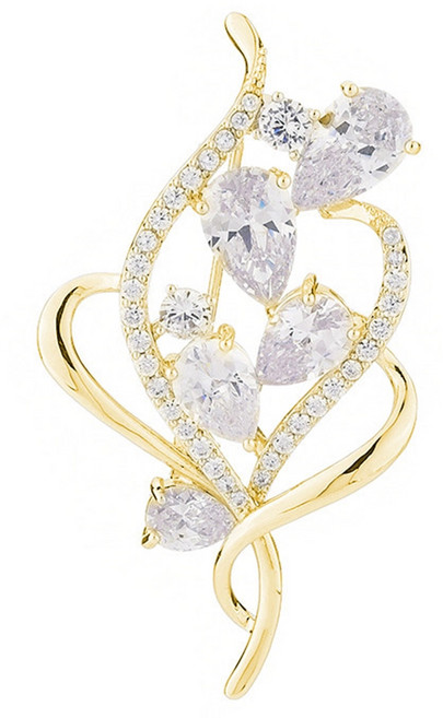 에르모사제이 B020 클래식 크리스탈 꽃다발 웨딩 브로치