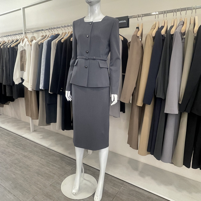 케이엘 KL 네몬 스퀘어 벨트 치마정장 2컬러 ske26Md41O