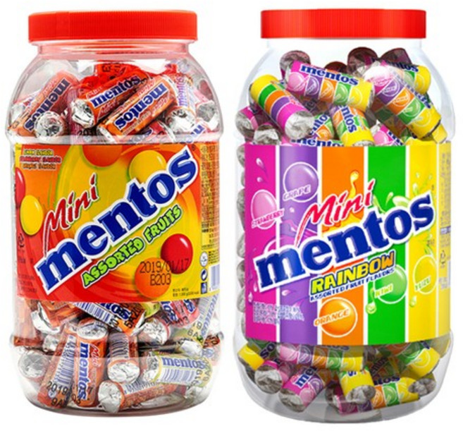 미니 멘토스 뉴레인보우 100입 + 푸르티 100입, 뉴레인보우 100입 x 2개, 100개, 10g