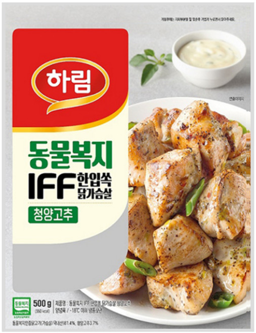 하림 IFF 한입쏙 닭가슴살 청양고추 500g, 4개