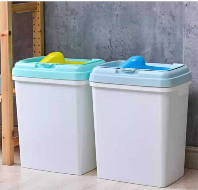 대형견 사료통 40kg 먹이 허스키 보관통 밀폐 대용량 흰색/파랑 20kg쌀, 1개