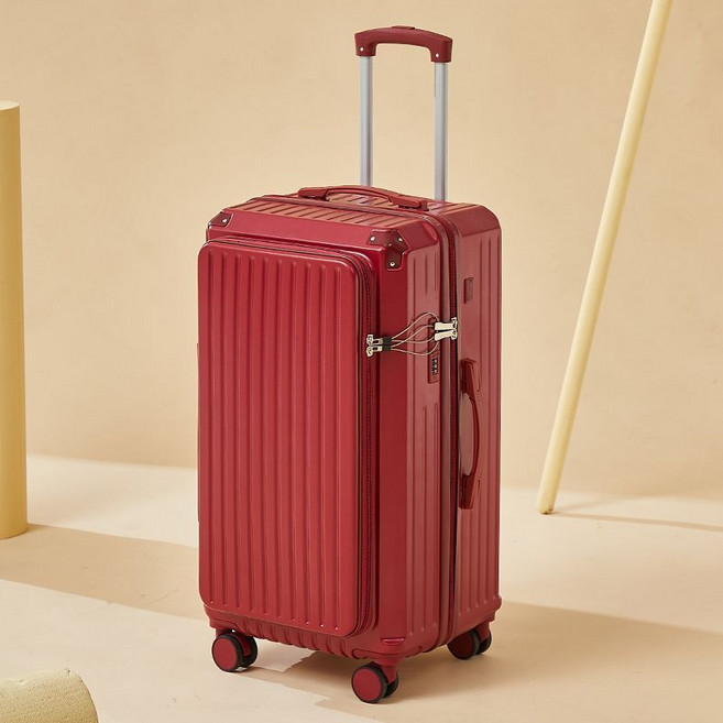登機箱 萬向輪 密碼箱 拉桿箱 旅行箱, 1個, 常規款深紅色【579型側開】30寸省內行