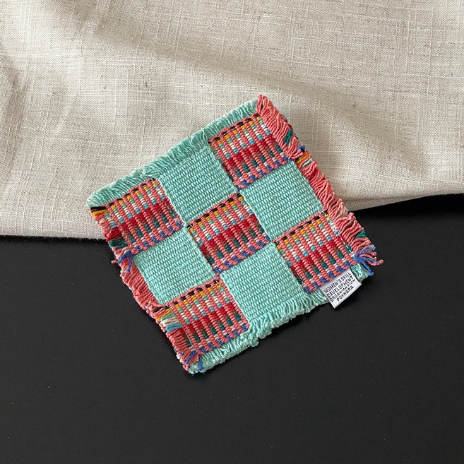 오릴리 네팔 수제 직조 패브릭 티 코스터 컵받침 시리즈 16종, 1개, #08