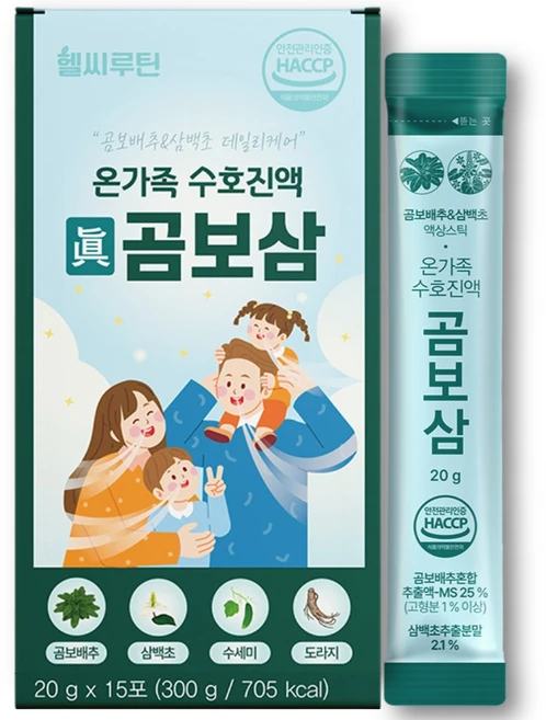 헬씨루틴 곰보배추시럽 진곰보삼 배암차즈기 삼백초추출물 진액 스틱, 1개, 300ml - 쿠팡
