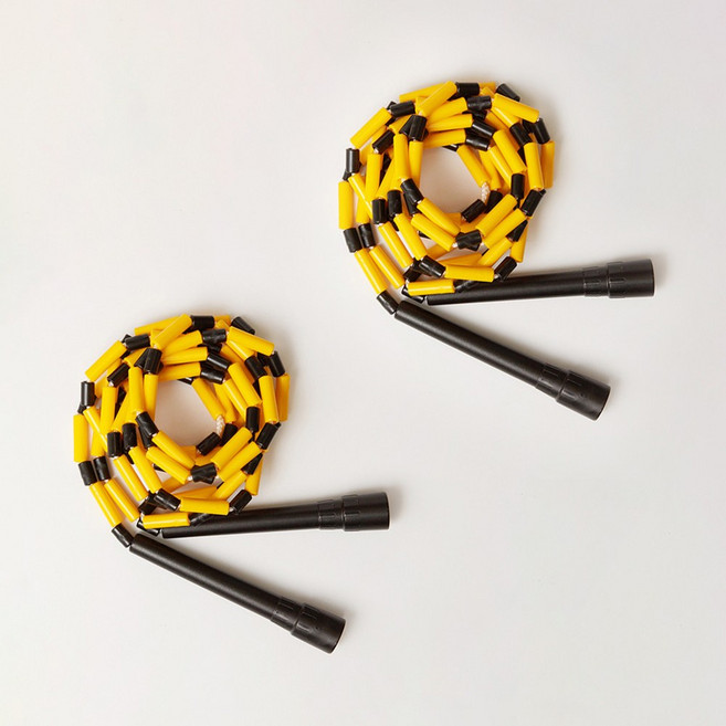 김수열 줄넘기 유아/어린이용 색동 줄넘기 K-330, 검정노랑, 2개