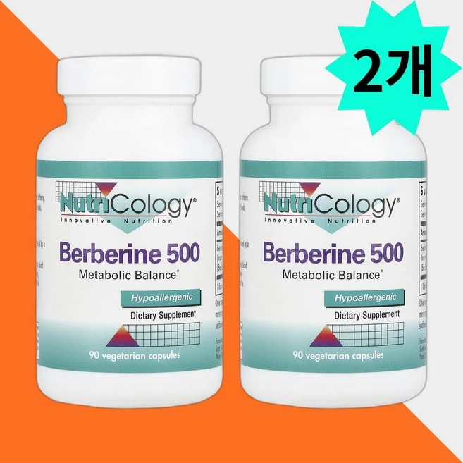 Nutricology 베르베린 추출 500mg Berberine, 2개, 90정 - 쿠팡