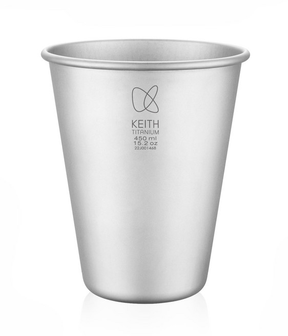 [병행 수입품] KEITH 450ml (Ti9002) 티타늄 텀블러 캠프 컵 잔자 식세기 대응, NONE, 1개