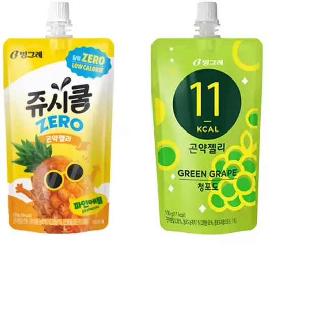 빙그레 곤약젤리130g 쥬시쿨제로 파인5개+곤약젤리 청포도5개