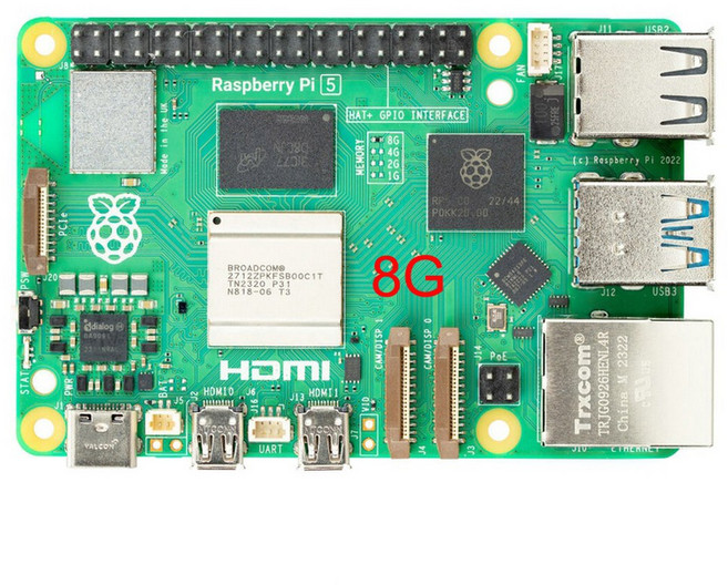 공식 Raspberry Pi 5 4G 8GB 16G RAM 개발 보드 최신 RPI 5 아크릴 케이스 냉각 팬 쿨러 옵션, 8G