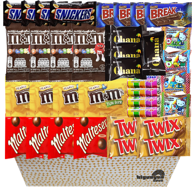 발렌타인데이 9종 초콜릿모음 선물상자 사무실간식 (엠앤엠즈피넛4+엠앤엠즈밀크4+트윅스4+스니커즈피넛4+몰티져스4+멘토스4+초코마시멜로4+콴타브레이크4+가나4), 1개, 475g