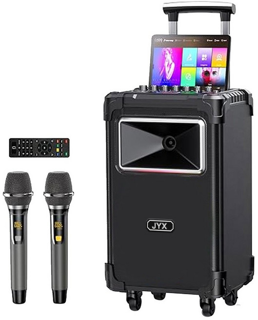 블루투스마이크 스피커 휴대용세트 Jyx An20 노래방 기계 10인치약 25.4cm 베이스 대형 블루투스 무선 마이크 2개 파티 조명 보컬 커팅 지원 TwsBluetoothRecU, 1)AN20