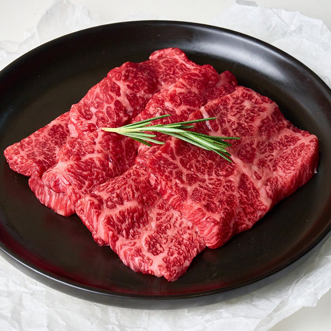 [한우이츠] 한우 1++ 살치살 스테이크 소고기 캠핑 바베큐, 3개, 300g