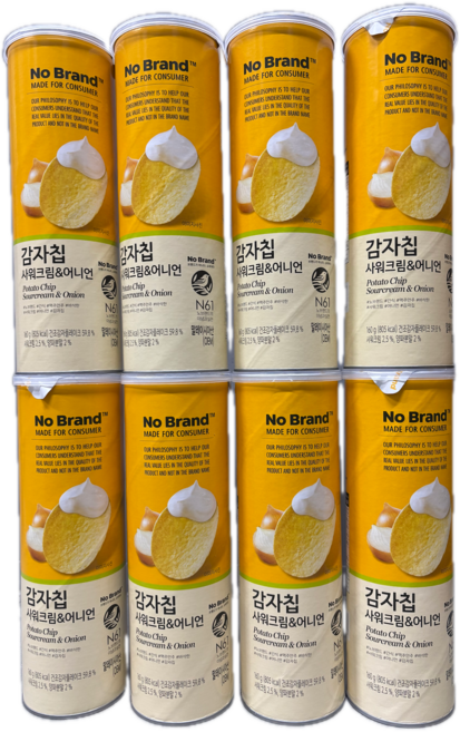 노브랜드 감자칩 샤워크림 앤 어니언 160g, 8개