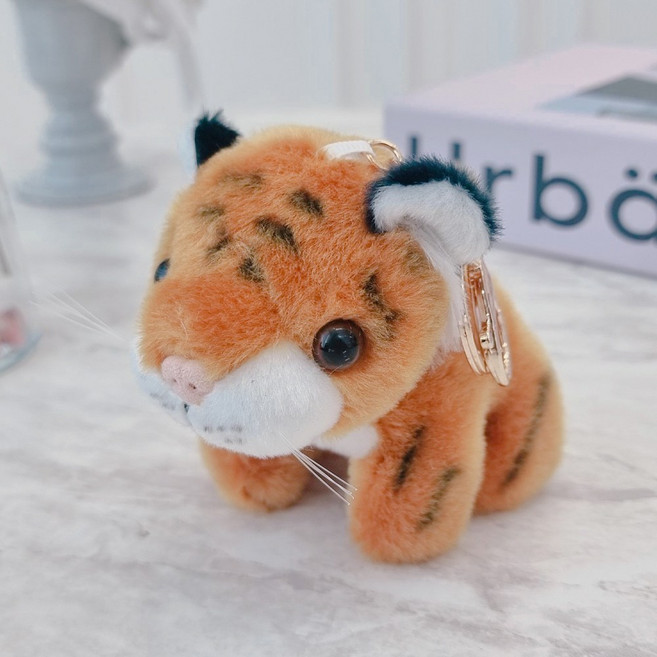 인형 키링 키홀더 열쇠고리, 1개, K-d13.호랑이인형-브라운