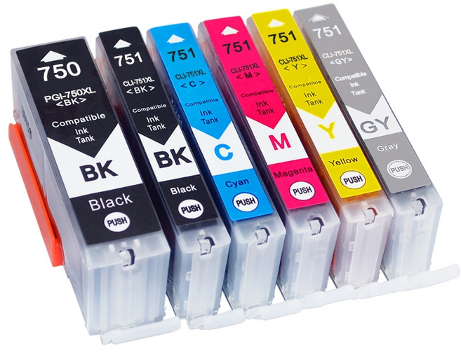 PGI750 750XL CLI751 751XL 墨水匣 MG6370 MG7170 MG7570 iP7270 iP8770 iX6770 MG5570 MG5670, 1套6色, 1個