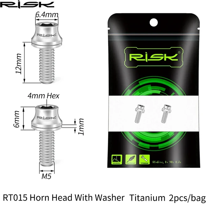 새로운 위험 M5x12mm 자전거 물병 케이지 고정 볼트 티타늄 합금 MTB 도로 홀더 나사 공기 펌프, 01 RT015 SV