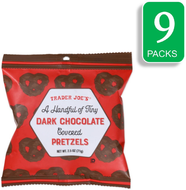 트레이더조 핸드플 오브 타이니 다크 초콜릿 미니 프레첼, 9개, 71g