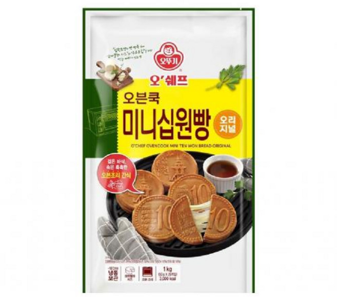 오쉐프 오븐쿡 미니십원빵 오뚜기, 1개, 1kg