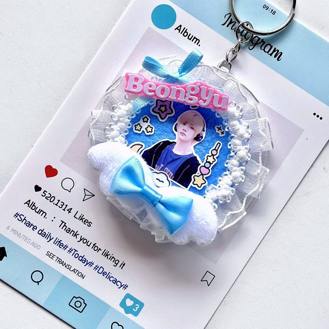 TXT 崔杋圭 迷你應援扇成品 鑰匙扣掛件, 1個, 款式二（掛扣款）