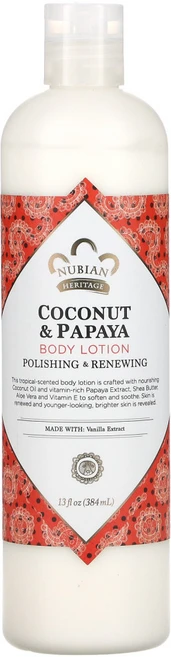 Nubian Heritage 바디 로션 코코넛 파파야 13 액량 온스 (384 ml) 2팩, 1개 - 쿠팡
