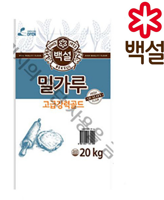 백설 밀가루 고급강력골드 20kg, 1개
