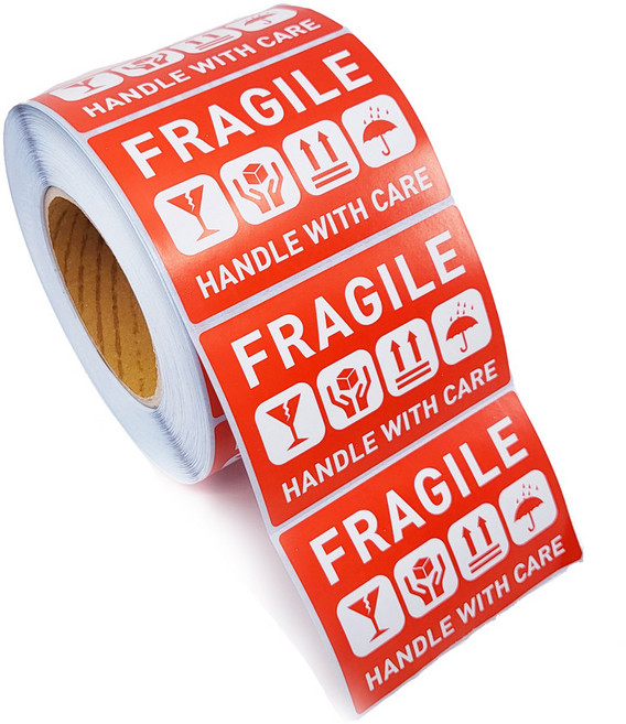 영문취급주의 롤스티커 (1000매) FRAGILE 택배스티커 수출 택배라벨