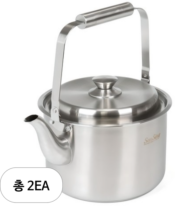 퀸센스 센싱 IH 인덕션 스텐 304 주전자, 7L, 실버, 2개