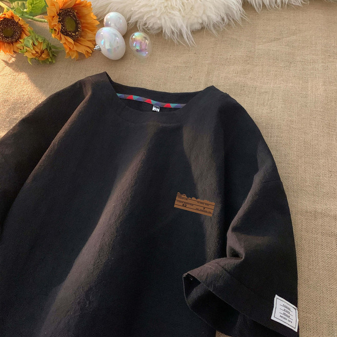 【棉麻透氣】亞麻T恤 男士T恤 短袖T恤 潮牌T恤 寬鬆T恤 大碼T恤 夏季薄款 吸汗透氣 休閒百搭 潮流男裝