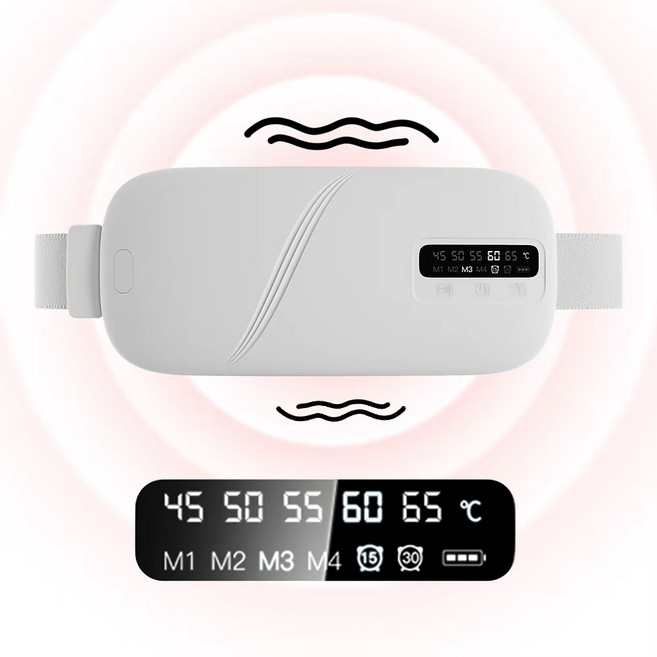 SaeByul 배찜질기 복부 온열찜질기 무선 배 복부 마사지기 5단온열 3단진동 KC안전인증완료, 화이트