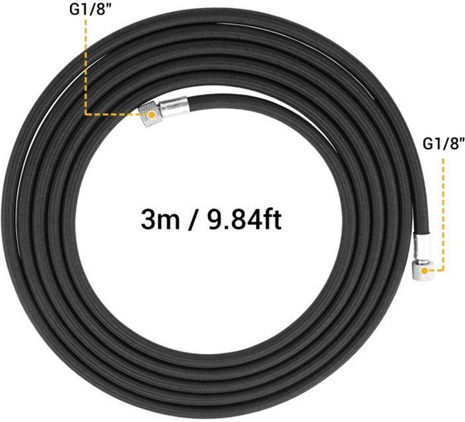 미터 피트 나일론 브레이드 에어 브러시 호스 버쉬 키트 어댑터 슈트 도구, 1) NCT-3M Black Hose1, 1개