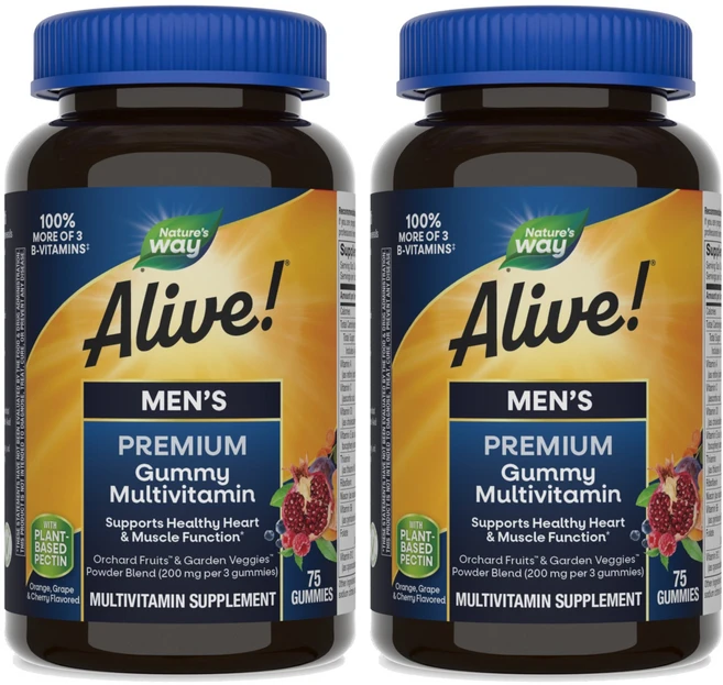 네이쳐스웨이 얼라이브! 맨 프리미엄 구미 멀티비타민, 75정, 2개 - 쿠팡