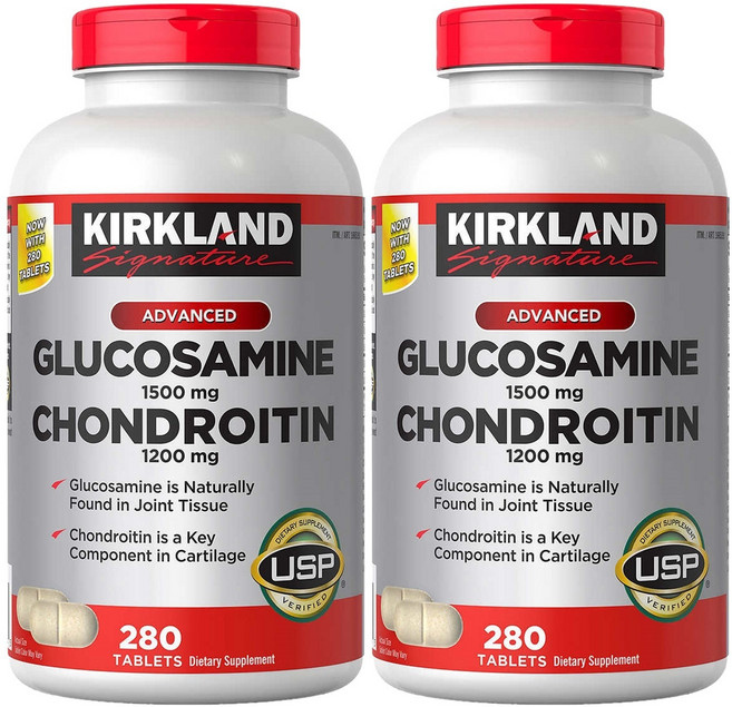 Kirkland 커클랜드 글루코사민 1500mg 콘드로이틴 1200mg 280정, 2개