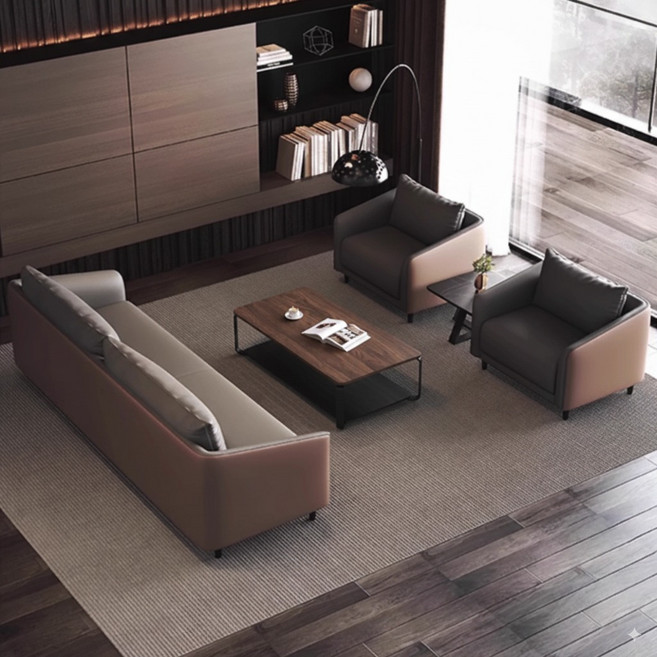 컴포잇 편안한 사무실 소파 세트 비즈니스 휴게실 사장실 중역용 테이블 오피스, 1+1+3+테이블 세트