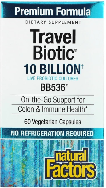NF 네추럴 팩터스 트래블 바이오틱 BB536 100억 60식물성 캡슐 칼슘 탄산칼슘 함유, 1개, 60정 - 쿠팡
