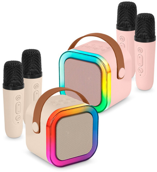 라익미 무선 풀럼파티 블루루스 스피커 + 마이크 세트, BC15, 아이보리