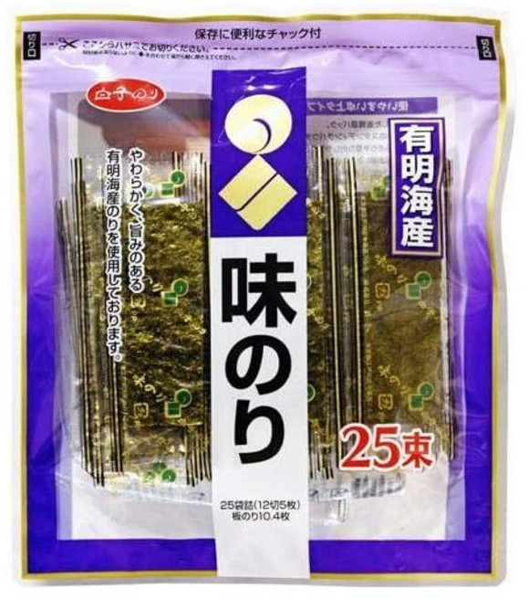 시라코노리 야키 노리 일본 김 12절5장 25묶음 x 2팩 아리아케