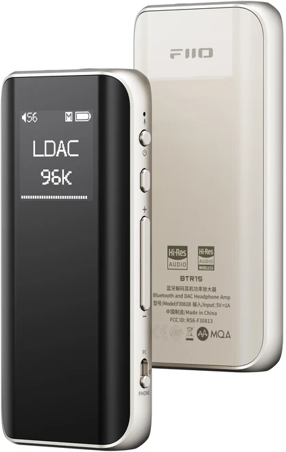 FiiO BTR15 블루투스 5.1 헤드폰 앰프 AMP DAC DSD256 수신기 LDAC/aptX Adaptive MAQ 3.5mm/4.4mm 선물 포, 02 BTR15 Golden