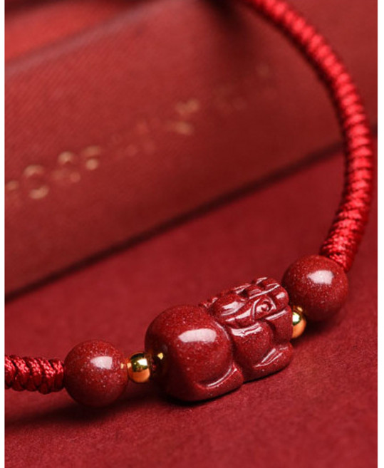 佐運門 開光硃砂貔貅手鍊 紅繩手繩