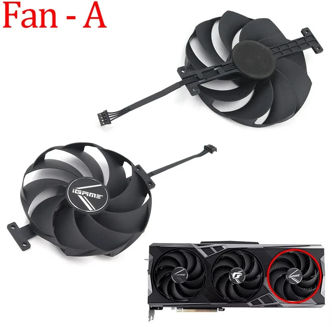 컬러풀 iGame RTX 4070 4070TiS 4070S 4070Ti 4080 4080S 4090 Vulcan 비디오 카드 팬 신형 96MM PLD10015B, 01 4080 4080S, 05 Fan - A