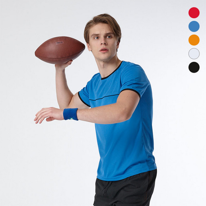 애드윈 A티티 뱅크 쿨론 배색 라운드 U 반팔 티셔츠 남자