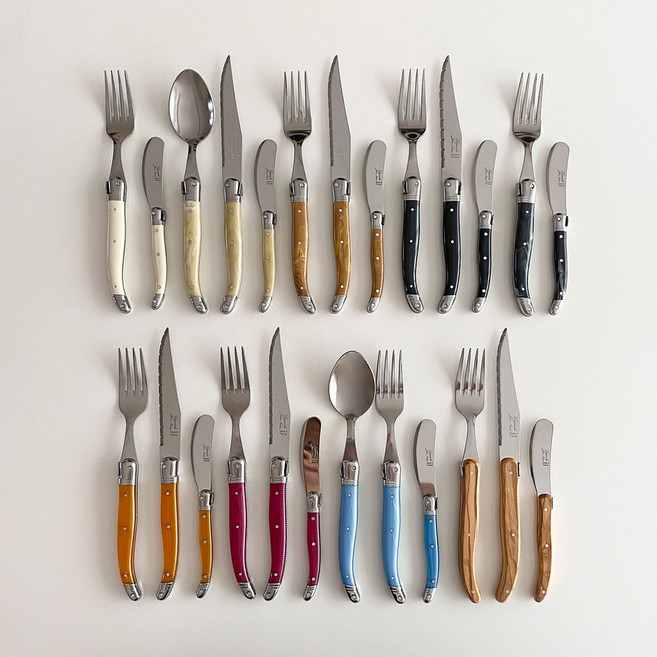 프랑스 장네론 라귀올 양식기 커트러리 스푼 포크 나이프 버터나이프 치즈커터 9color, 마블블랙, 1개