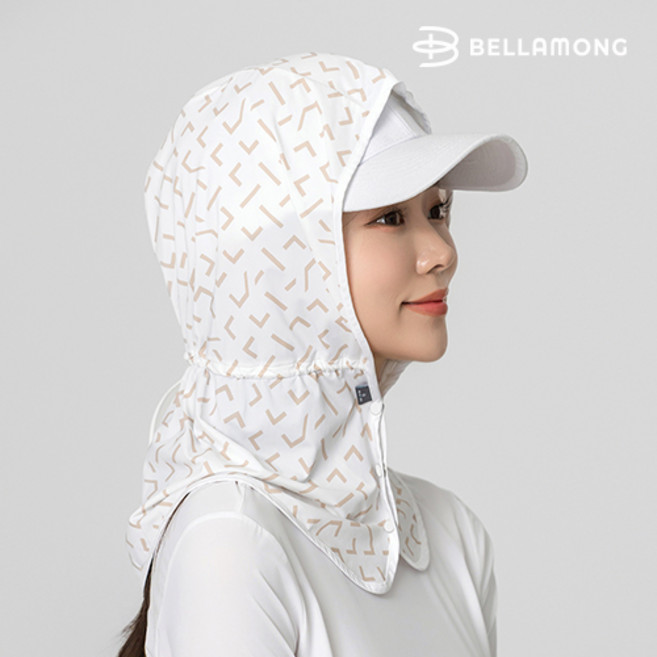 벨라몽 골프 두건 국산 햇빛가리개 머리두건 뒷목가리개 후드스타일 얼굴자외선차단, 1개, 화이트