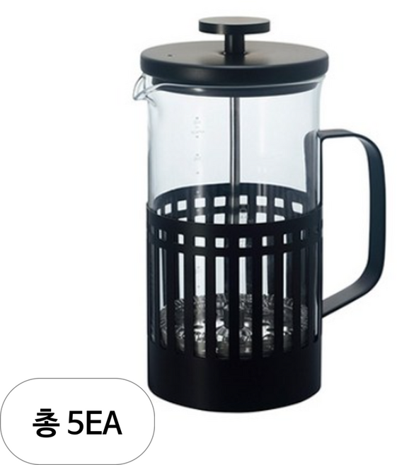 하리오 느와르 프렌치프레스 300ml THN-2-B, 혼합색상, 5개