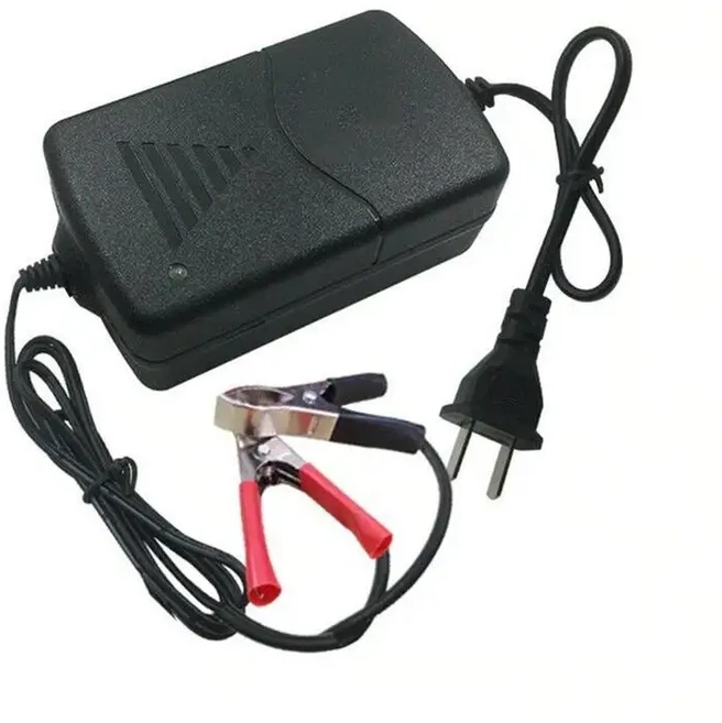 12V 1.5A 자동 고속 오토바이 충전기 (AGM 젤 납축전지 1.3AH 5AH 7AH 12AH 용) 표시등 포함 EU/US 플러그, 01 black