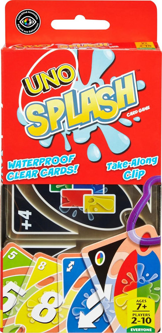 마텔게임즈 여행 캠핑 게임 를 위한 방수 카드와 휴대용 클립이 된 UNO 스플래시 카드 출시, Uno Splash