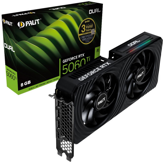 PALIT 지포스 RTX 5060 Ti DUAL D7 8GB 이엠텍 그래픽카드