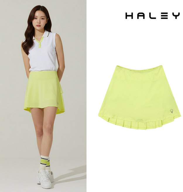 헤일리골프 여성 언발란스 플리츠 큐롯 스커트 HUAKK1022